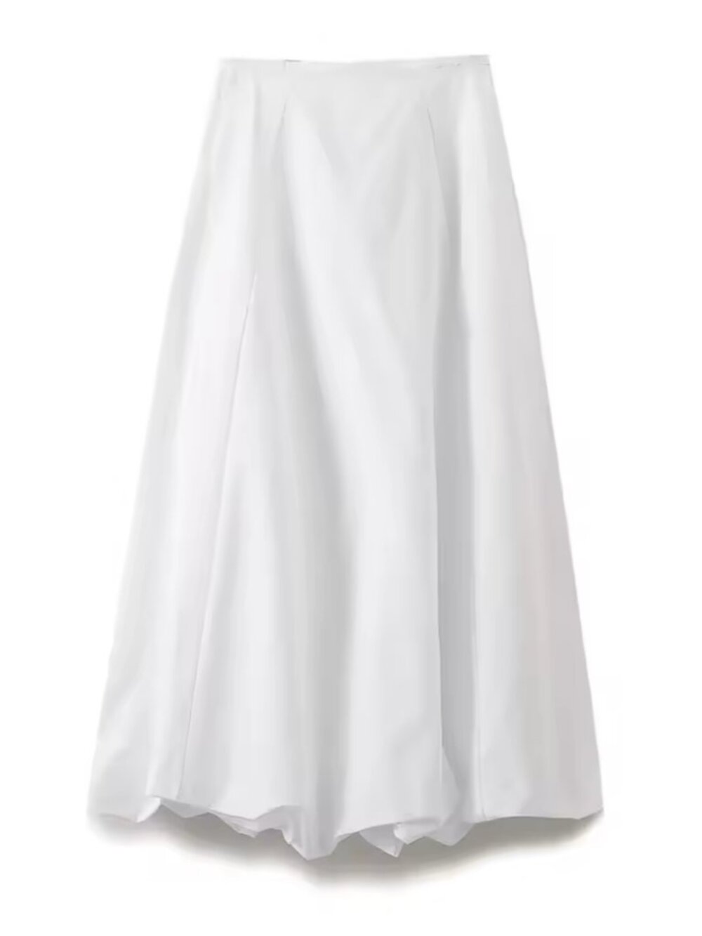White midi bubble skirt